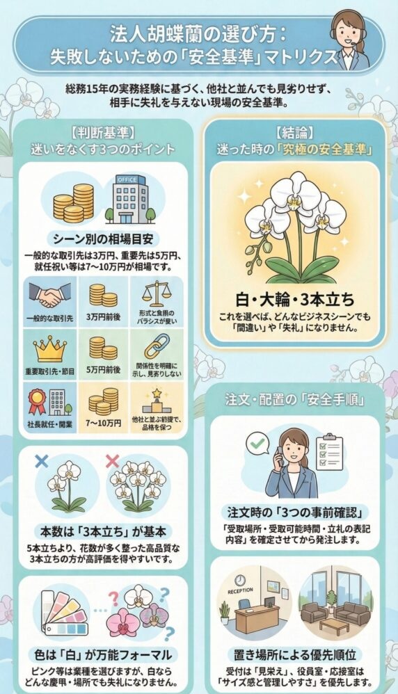法人胡蝶蘭の選び方マトリクス