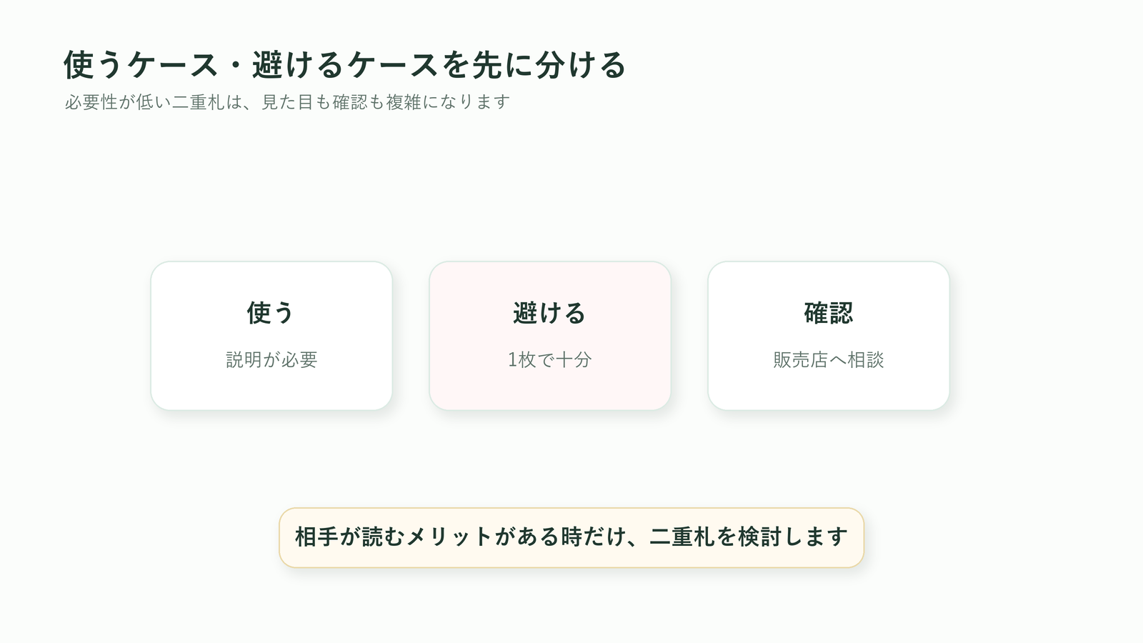 胡蝶蘭の二重札を使うケースと避けるケースを分けて判断する図解