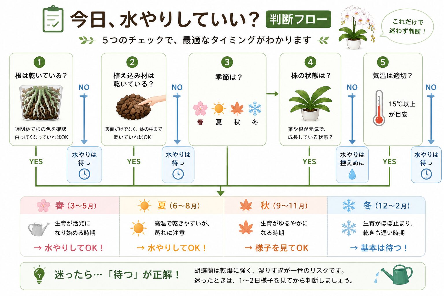 水やり可否を判断するフローチャート