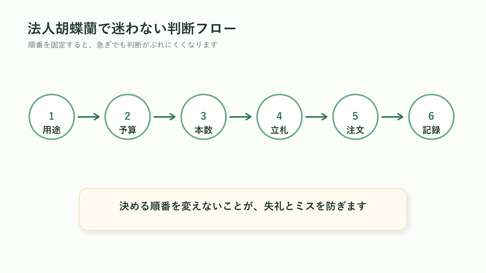 法人胡蝶蘭選び全体を整理した図解