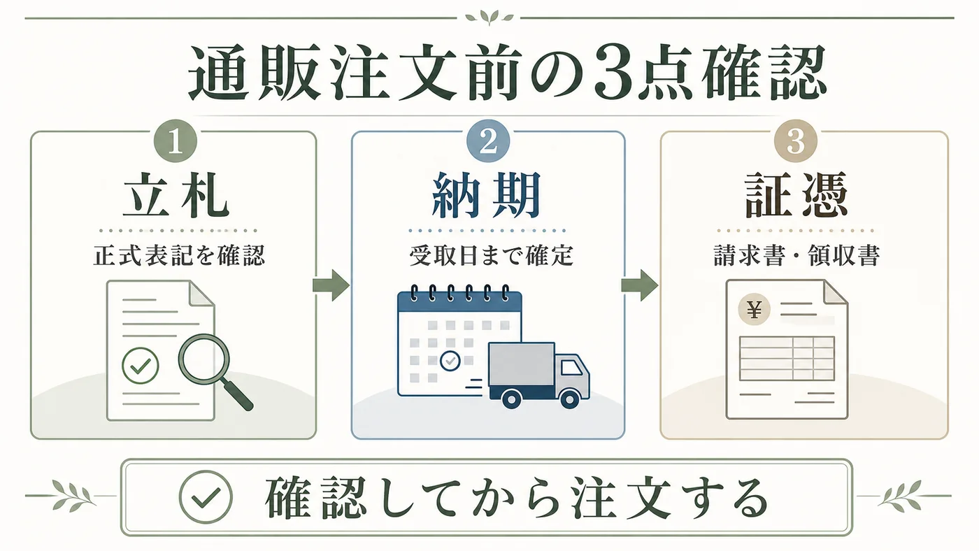 法人胡蝶蘭通販で立札・納期・請求書や領収書を注文前に確認する図解