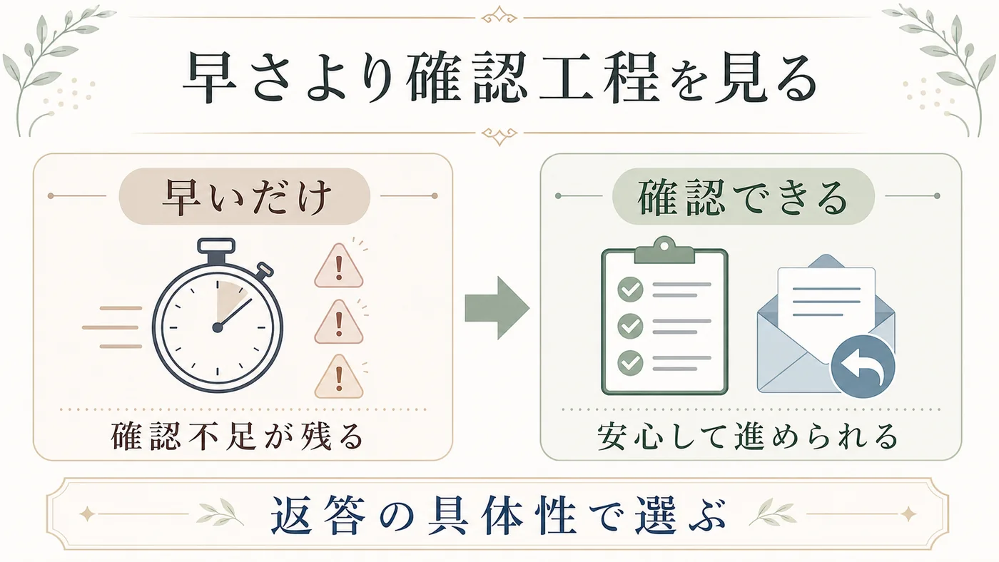 通販店舗を返答の早さだけでなく確認内容の具体性で選ぶ図解